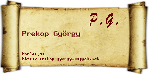 Prekop György névjegykártya